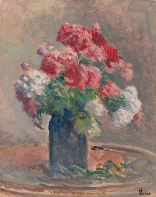 Wikioo.org - The Encyclopedia of Fine Arts - Painting, Artwork by Maximilien Luce - A still life with flowers in a vase 1