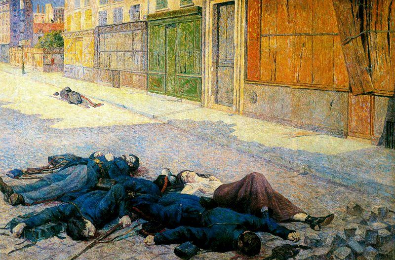 Wikioo.org - The Encyclopedia of Fine Arts - Painting, Artwork by Maximilien Luce - A street in Paris in May 1871