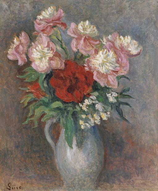 WikiOO.org - 백과 사전 - 회화, 삽화 Maximilien Luce - Bouquet of Peonies