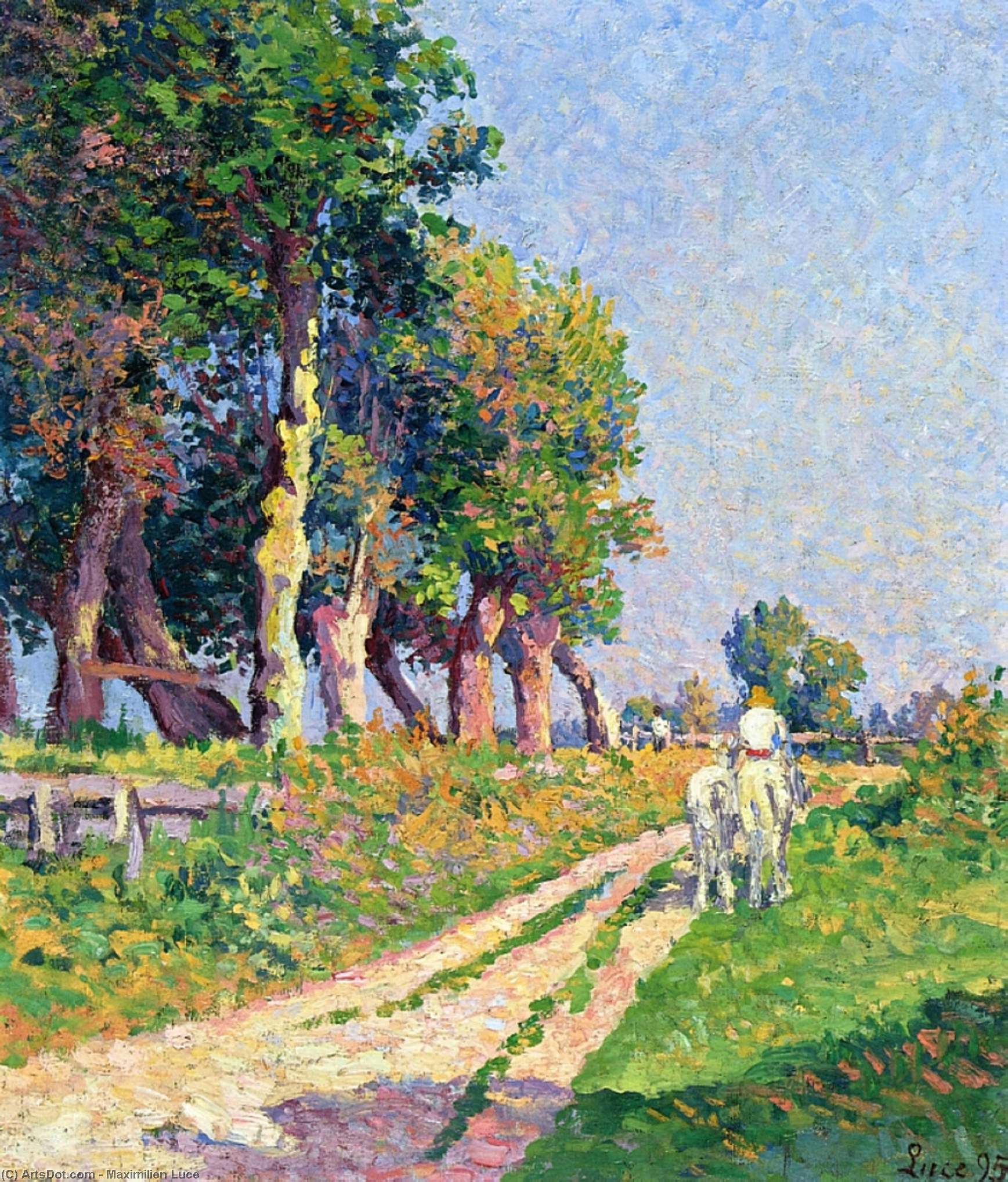 WikiOO.org - Encyclopedia of Fine Arts - Maleri, Artwork Maximilien Luce - Eragny, Horse on a Sunny Path