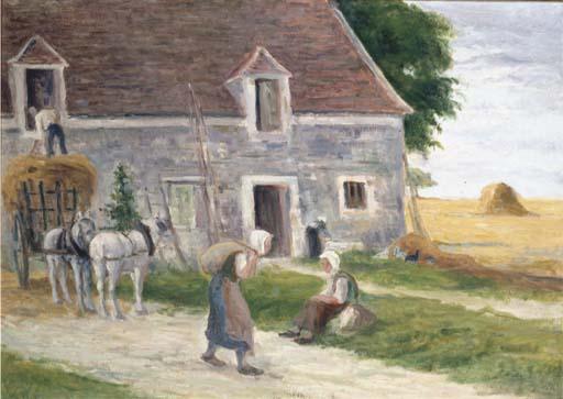 WikiOO.org - Encyclopedia of Fine Arts - Maalaus, taideteos Maximilien Luce - Farmers at the farm