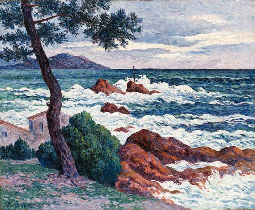 Wikioo.org - The Encyclopedia of Fine Arts - Painting, Artwork by Maximilien Luce - gust of wind near Saint-Claire