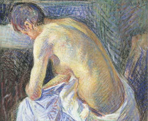 Wikioo.org – La Enciclopedia de las Bellas Artes - Pintura, Obras de arte de Maximilien Luce - Inclinándose desnuda