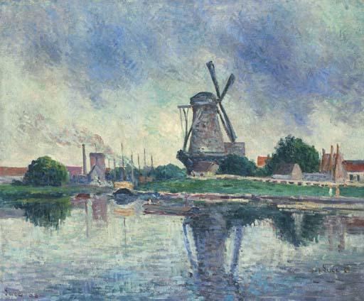 WikiOO.org - Enciklopedija likovnih umjetnosti - Slikarstvo, umjetnička djela Maximilien Luce - Mill in Hollande