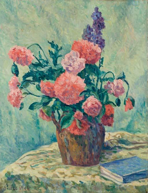 WikiOO.org - Güzel Sanatlar Ansiklopedisi - Resim, Resimler Maximilien Luce - Poppies in a clay pot
