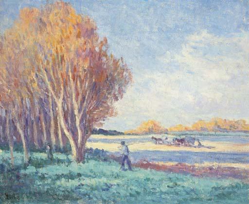 Wikioo.org - The Encyclopedia of Fine Arts - Painting, Artwork by Maximilien Luce - Rolleboise, field work