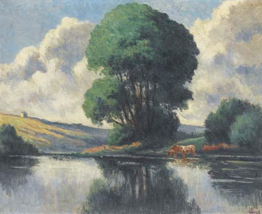 WikiOO.org - Encyclopedia of Fine Arts - Schilderen, Artwork Maximilien Luce - Rolleboise, the big tree