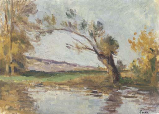 Wikioo.org - The Encyclopedia of Fine Arts - Painting, Artwork by Maximilien Luce - Rolleboise, willow on the banks of the Seine arm