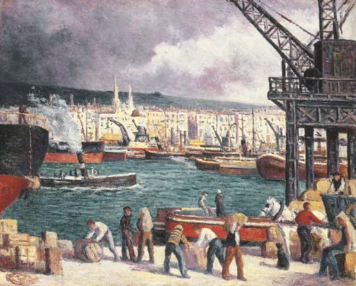 Wikioo.org - Encyklopedia Sztuk Pięknych - Malarstwo, Grafika Maximilien Luce - Rouen, the port
