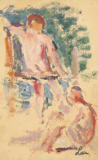 Wikioo.org - The Encyclopedia of Fine Arts - Painting, Artwork by Maximilien Luce - Study of two characters