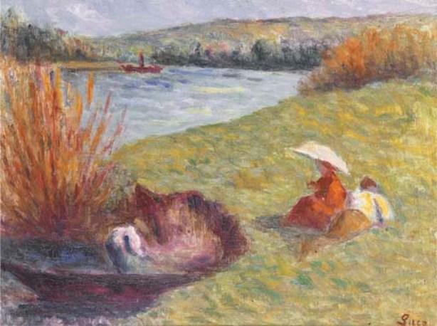Wikioo.org - The Encyclopedia of Fine Arts - Painting, Artwork by Maximilien Luce - The bank of the Marne