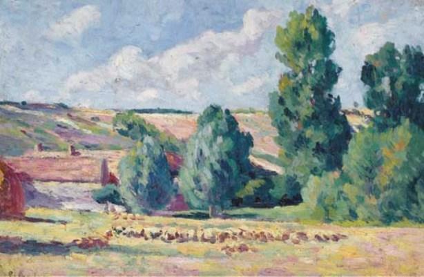 WikiOO.org - Encyclopedia of Fine Arts - Maleri, Artwork Maximilien Luce - The Ezeaux farm (Moulineux)