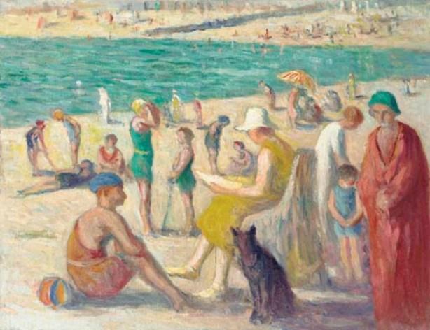 Wikioo.org – L'Enciclopedia delle Belle Arti - Pittura, Opere di Maximilien Luce - La spiaggia Paramé