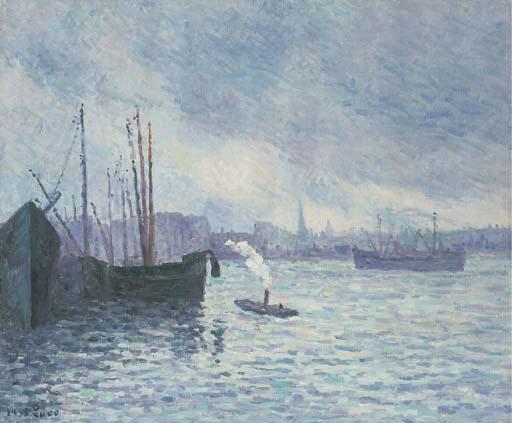 WikiOO.org - Encyclopedia of Fine Arts - Maalaus, taideteos Maximilien Luce - The port of Rotterdam 1