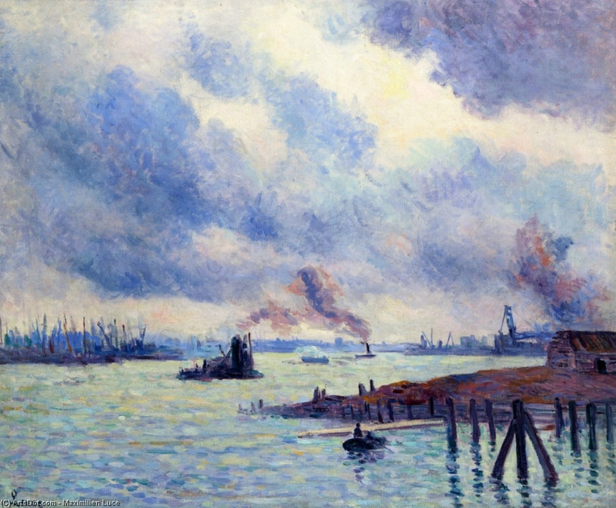 Wikioo.org - The Encyclopedia of Fine Arts - Painting, Artwork by Maximilien Luce - The Port of Rotterdam