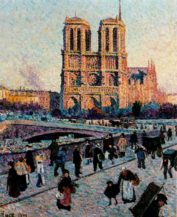 Wikioo.org - The Encyclopedia of Fine Arts - Painting, Artwork by Maximilien Luce - The Quai Saint-Michel and Notre-Dame