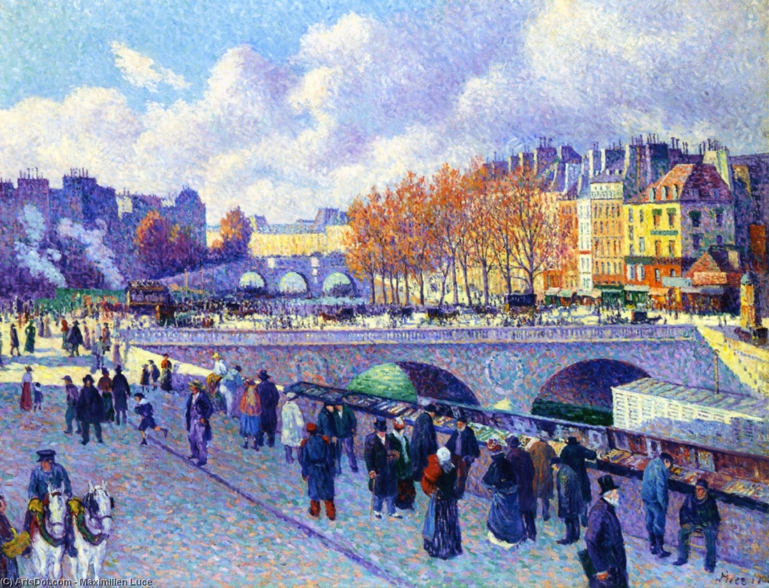 Wikioo.org - The Encyclopedia of Fine Arts - Painting, Artwork by Maximilien Luce - The Seine at Pont Saint-Michel
