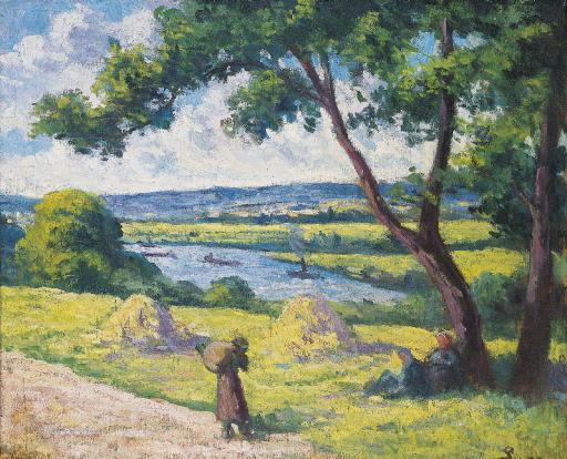 WikiOO.org - Encyclopedia of Fine Arts - Maleri, Artwork Maximilien Luce - The Seine at the heights of Méricourt