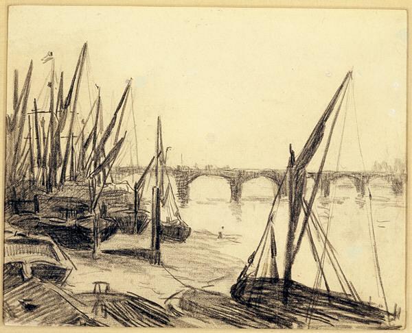 WikiOO.org - Enciclopedia of Fine Arts - Pictura, lucrări de artă Maximilien Luce - The Thames at Vauxhall Bridge