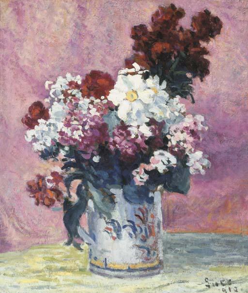 Wikioo.org - Encyklopedia Sztuk Pięknych - Malarstwo, Grafika Maximilien Luce - Vase Of Flowers 1
