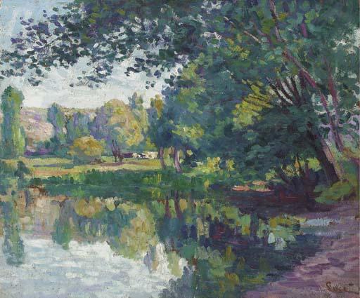 Wikioo.org - The Encyclopedia of Fine Arts - Painting, Artwork by Maximilien Luce - Willow on the bank of the Cure