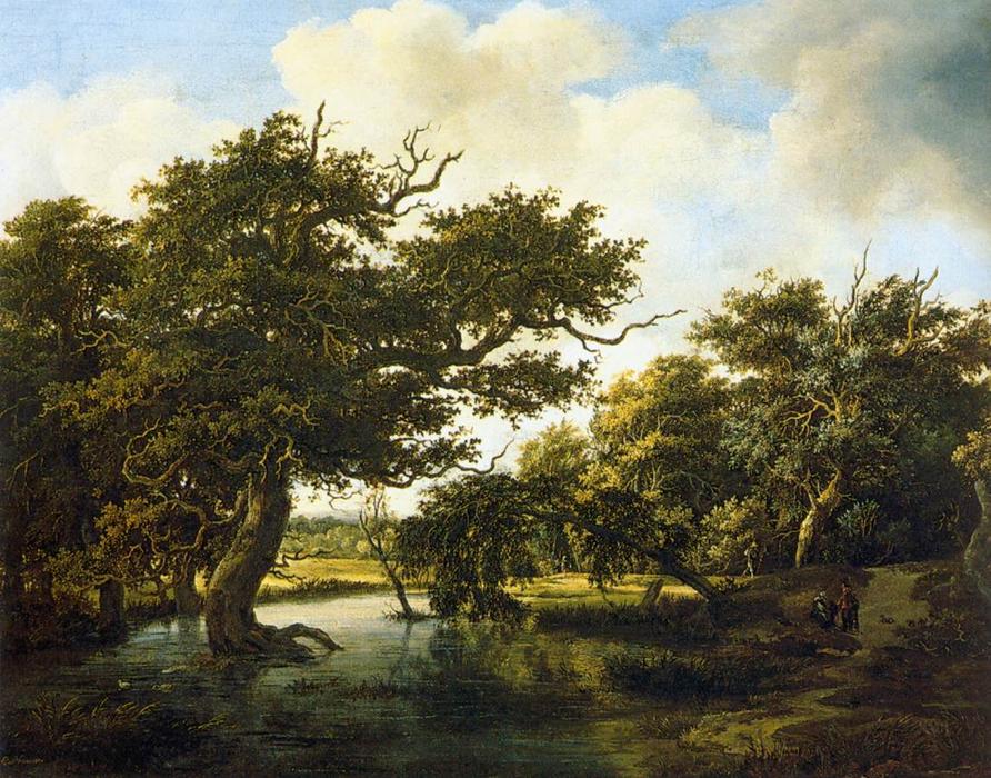 WikiOO.org - Enciklopedija dailės - Tapyba, meno kuriniai Meindert Hobbema - Marshy Wood