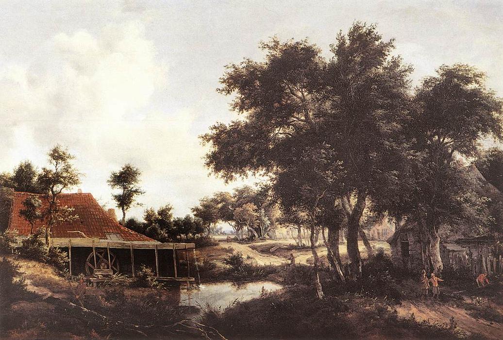 Wikioo.org - The Encyclopedia of Fine Arts - Painting, Artwork by Meindert Hobbema - The Water Mill 2