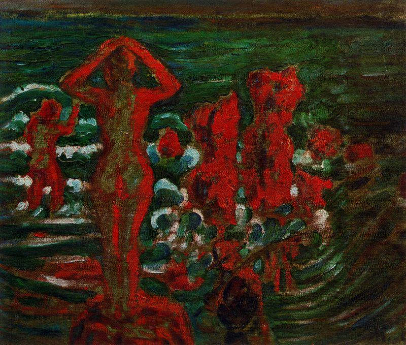 WikiOO.org – 美術百科全書 - 繪畫，作品 Mikhail Fiodorovich Larionov - 沐浴在夕阳，敖德萨