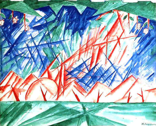 WikiOO.org - Encyclopedia of Fine Arts - Schilderen, Artwork Mikhail Fiodorovich Larionov - Blue Rayonism