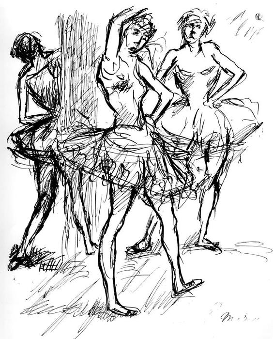 WikiOO.org - Енциклопедия за изящни изкуства - Живопис, Произведения на изкуството Mikhail Fiodorovich Larionov - Dancers at Rest