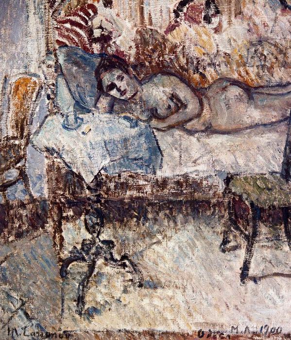 Wikioo.org – La Enciclopedia de las Bellas Artes - Pintura, Obras de arte de Mikhail Fiodorovich Larionov - Desnudo reclinado