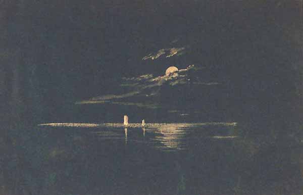 WikiOO.org - Encyclopedia of Fine Arts - Maľba, Artwork Myles Birket Foster - A Moonlight Effect