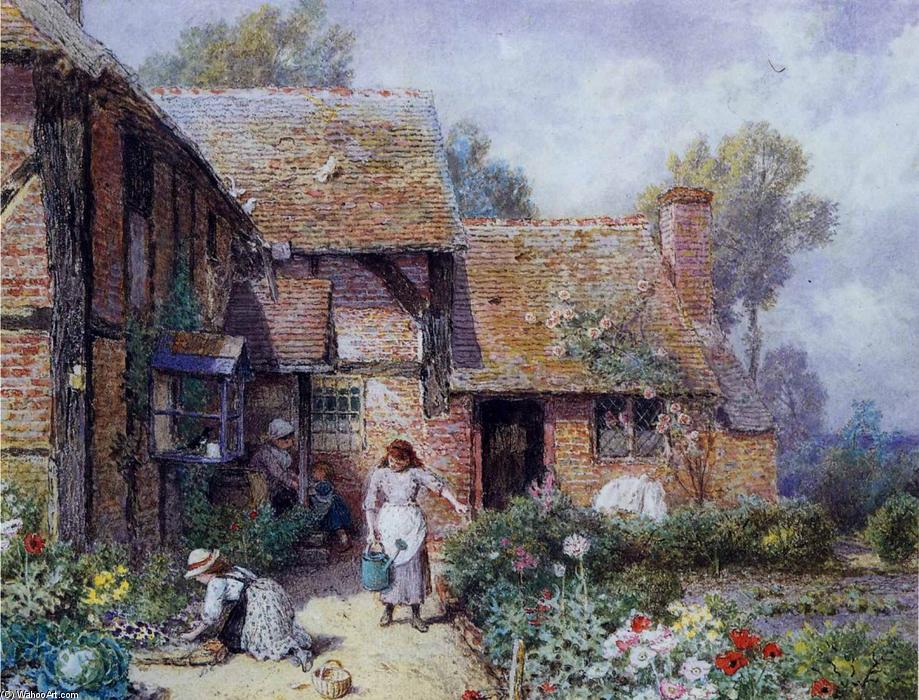 Wikioo.org - The Encyclopedia of Fine Arts - Painting, Artwork by Myles Birket Foster - An Afternoon in the Garden