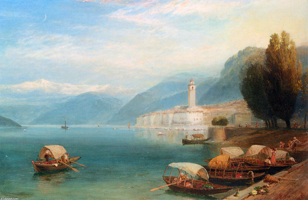WikiOO.org - Εγκυκλοπαίδεια Καλών Τεχνών - Ζωγραφική, έργα τέχνης Myles Birket Foster - Lake Como