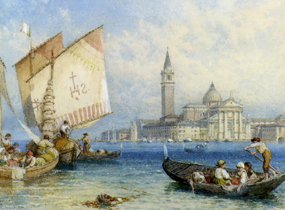 Wikioo.org - The Encyclopedia of Fine Arts - Painting, Artwork by Myles Birket Foster - San Giorgio Maggiore, Venice