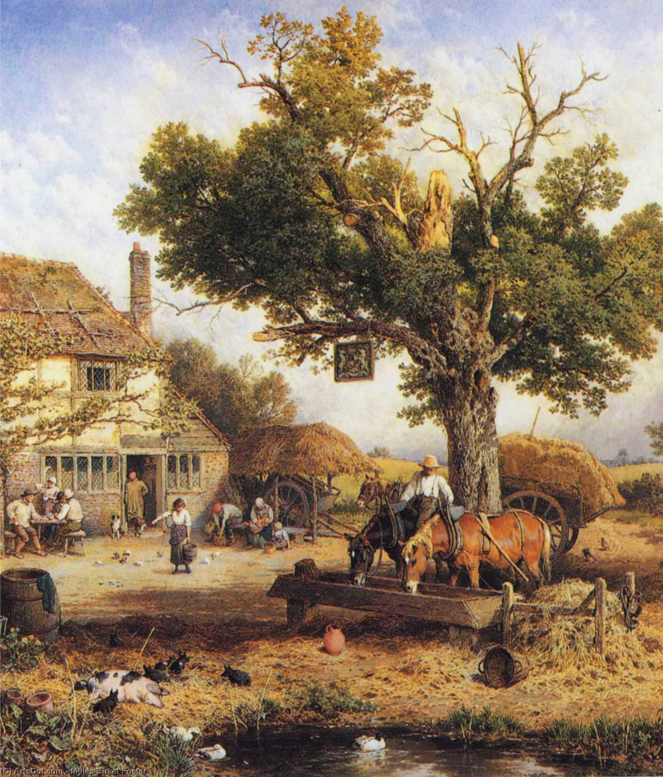 Wikioo.org - The Encyclopedia of Fine Arts - Painting, Artwork by Myles Birket Foster - The Country Inn