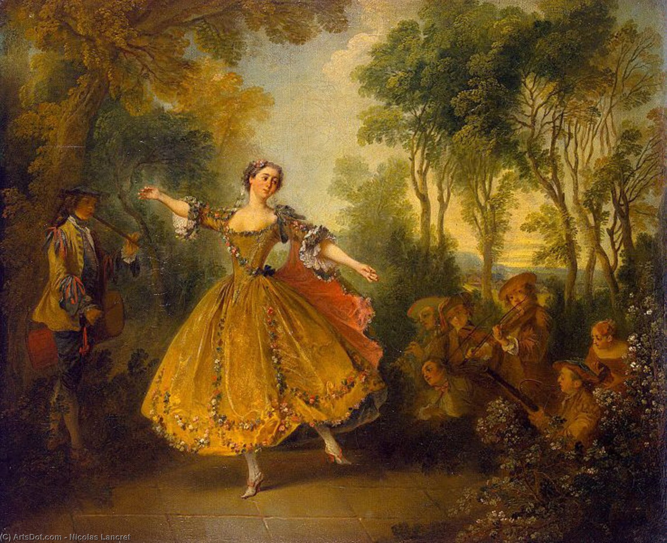 Wikioo.org - The Encyclopedia of Fine Arts - Painting, Artwork by Nicolas Lancret - The Camargo Dancer