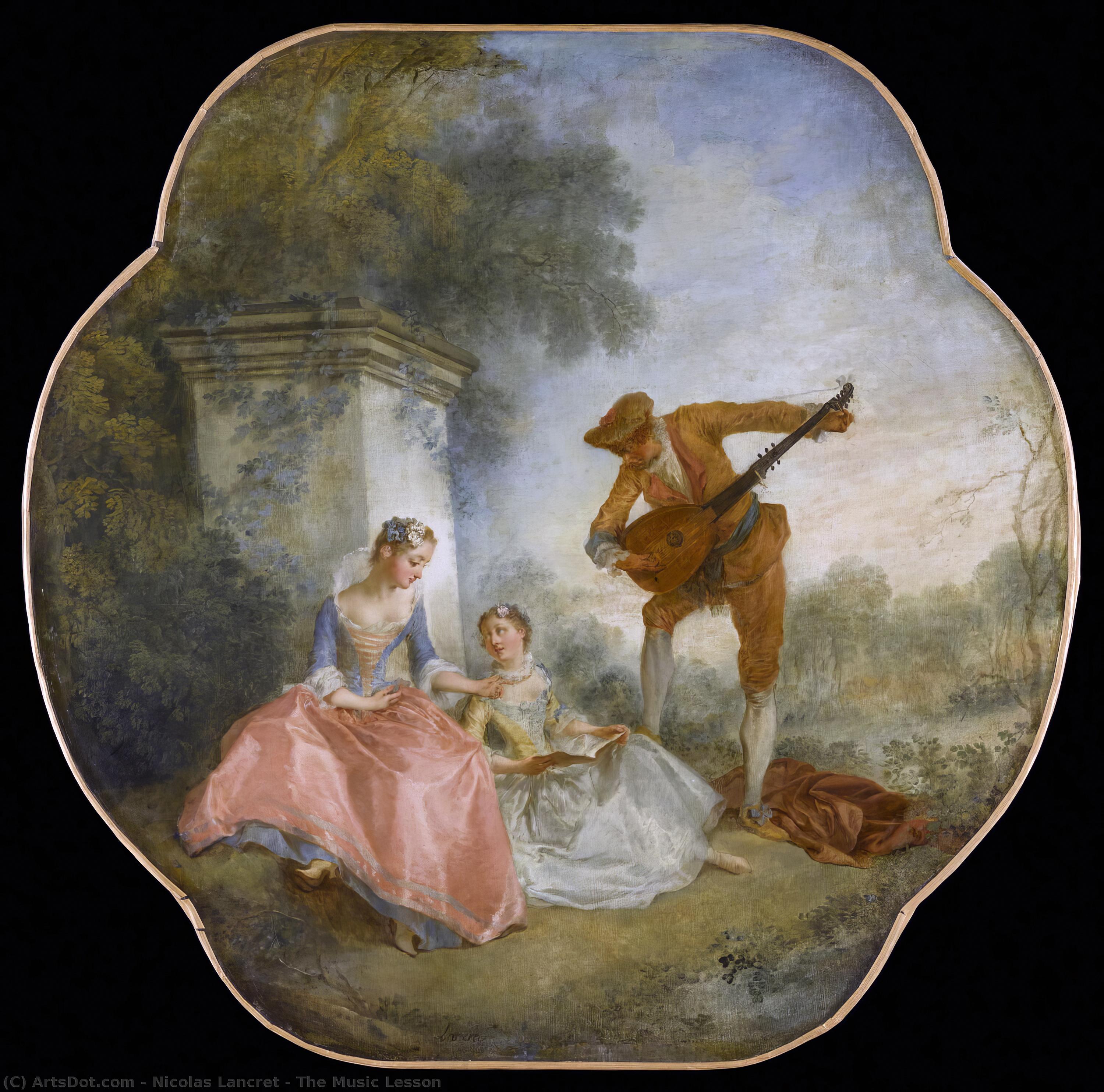 Wikioo.org – L'Encyclopédie des Beaux Arts - Peinture, Oeuvre de Nicolas Lancret - La leçon de musique