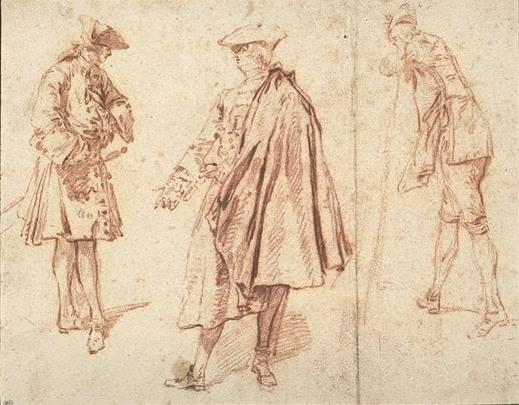 WikiOO.org - Encyclopedia of Fine Arts - Festés, Grafika Nicolas Lancret - Three men standing in various attitudes