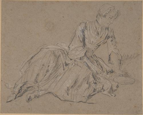 WikiOO.org - Encyclopedia of Fine Arts - Maalaus, taideteos Nicolas Lancret - Woman Seated on the Ground
