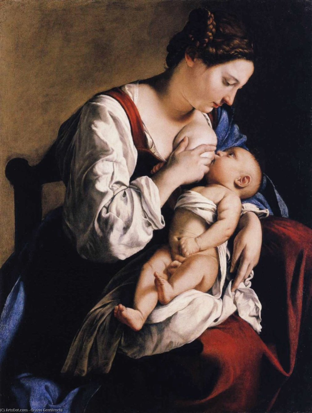 Wikioo.org - The Encyclopedia of Fine Arts - Painting, Artwork by Orazio Gentileschi - Madonna and Child