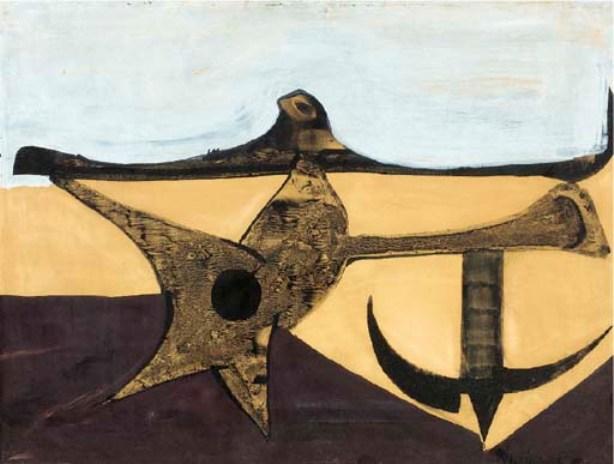 WikiOO.org - Encyclopedia of Fine Arts - Maleri, Artwork Oscar Dominguez - Abstract Composition