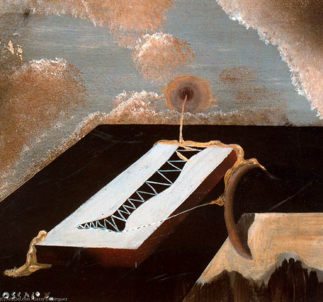 WikiOO.org - Encyclopedia of Fine Arts - Maleri, Artwork Oscar Dominguez - Dream or The Media