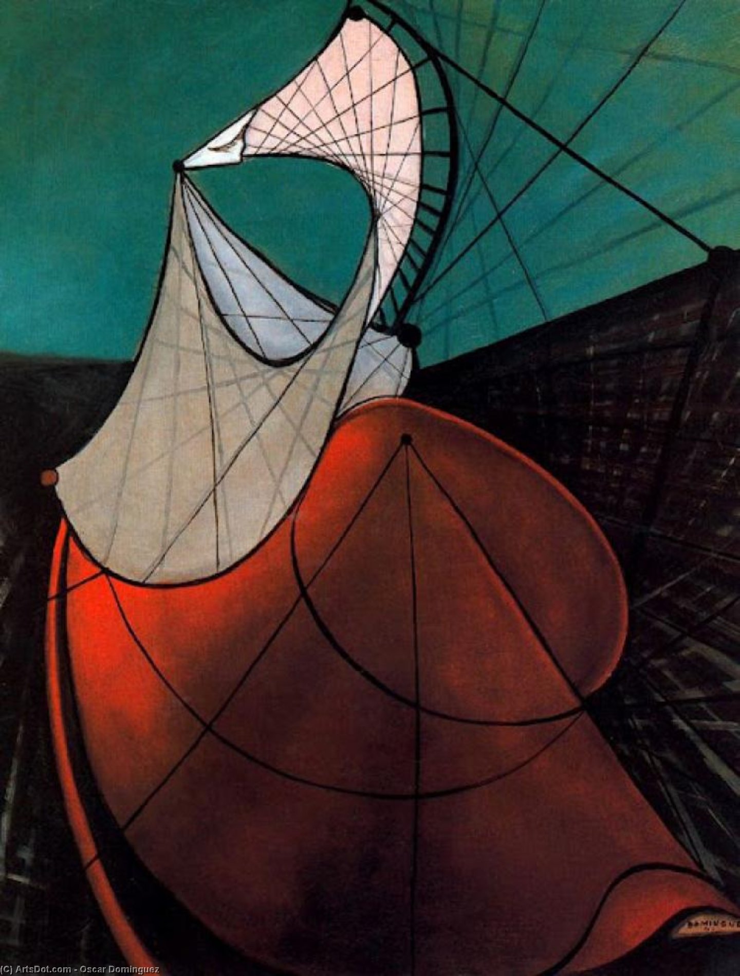 WikiOO.org - Encyclopedia of Fine Arts - Maalaus, taideteos Oscar Dominguez - Woman 1