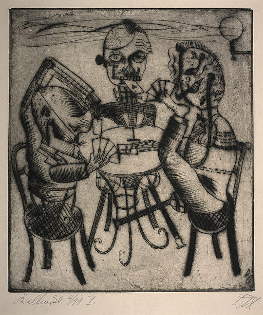 Wikioo.org – L'Encyclopédie des Beaux Arts - Peinture, Oeuvre de Otto Dix - Joueurs de cartes