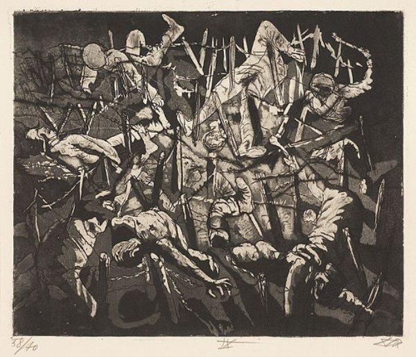 Wikioo.org - The Encyclopedia of Fine Arts - Painting, Artwork by Otto Dix - Dance of death 1917 - (Dead Man's Hill)