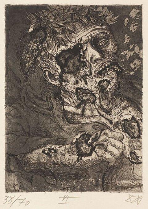 WikiOO.org - Encyclopedia of Fine Arts - Maľba, Artwork Otto Dix - Dying soldier