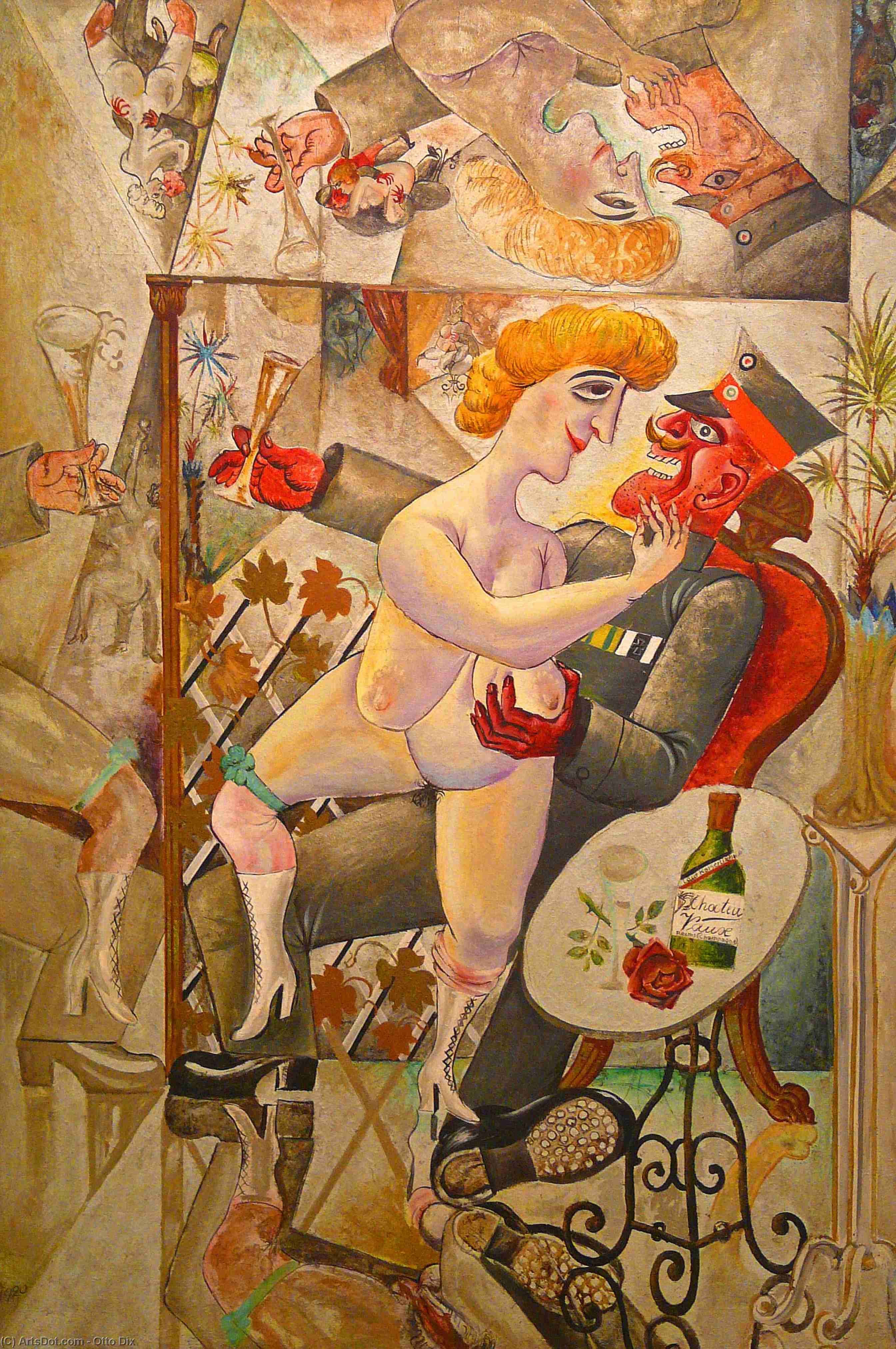 WikiOO.org - Encyclopedia of Fine Arts - Maleri, Artwork Otto Dix - Memories of the mirrored halls of Brussels