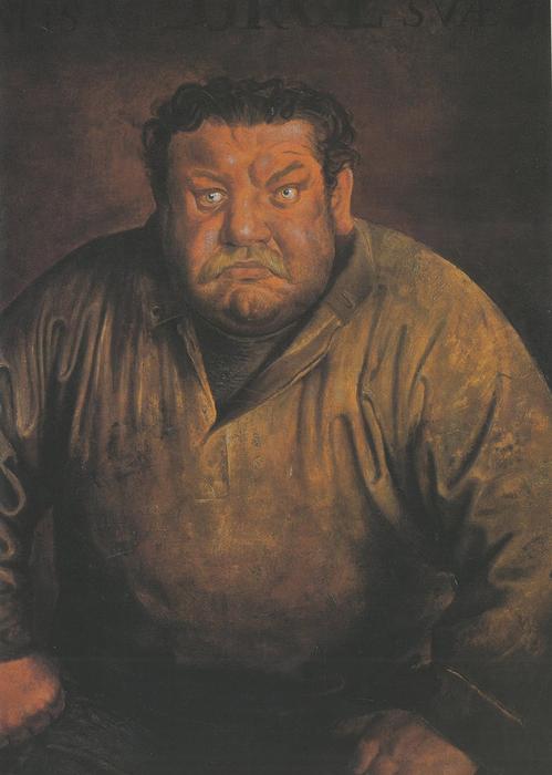 Wikoo.org - موسوعة الفنون الجميلة - اللوحة، العمل الفني Otto Dix - Portrait of the Actor Heinrich George