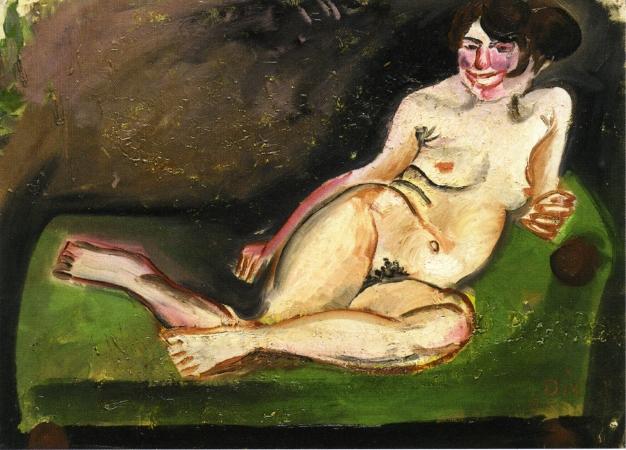 Wikioo.org – La Enciclopedia de las Bellas Artes - Pintura, Obras de arte de Otto Dix - desnuda reclinada